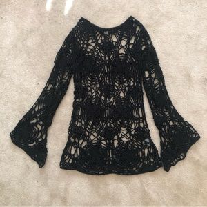 KILLSTAR goth spiderweb knit top